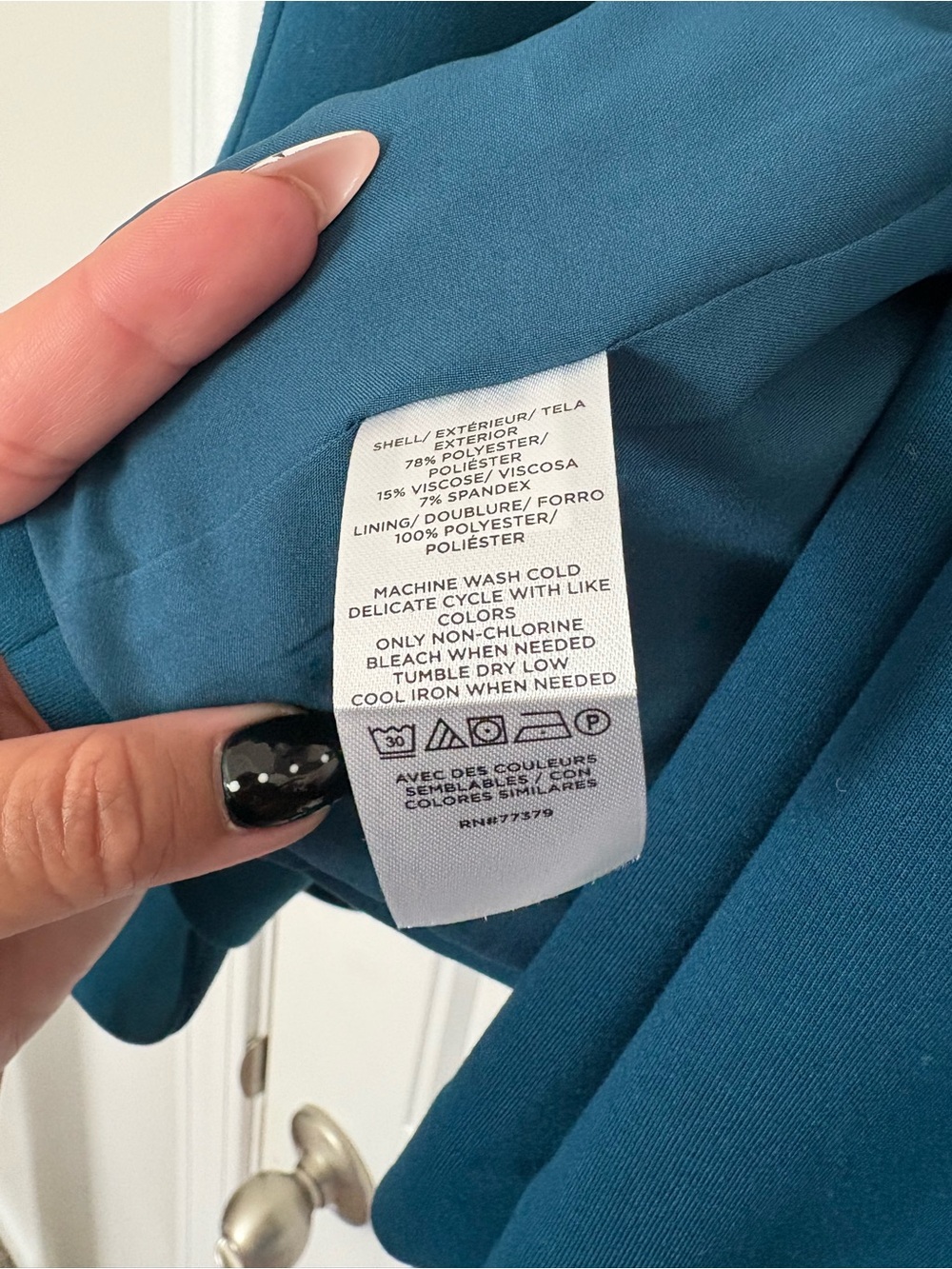 Ann Taylor Teal Open Collar Single-Button Blazer with Matching Pants - Picture 4 of 6